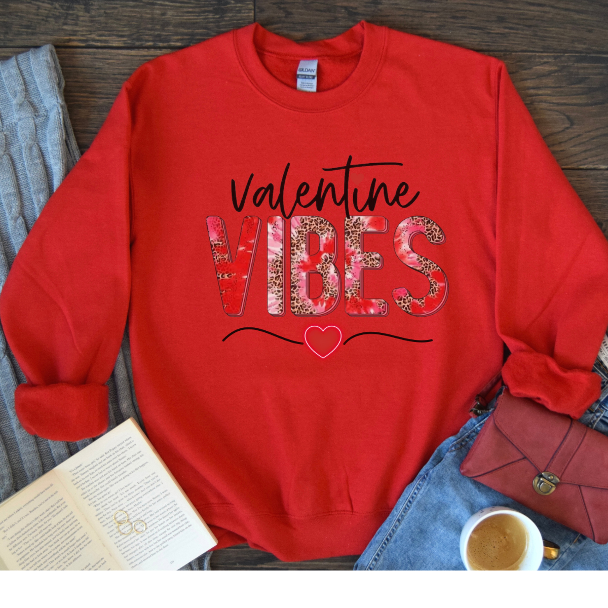 Valentines Vibes Sweatshirt, Cozy Winter Weather Crew Neck for Women - Unisex Sweatshirt, Valentine's Day Gift, Warm Pullover sweater,