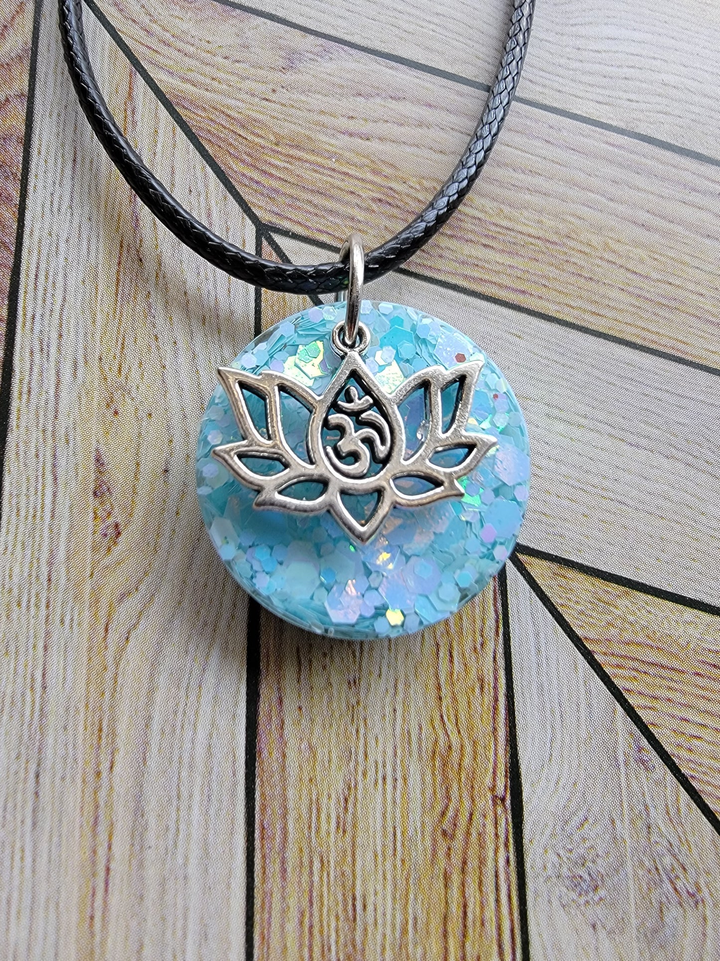 Lotus ohm charm pendant necklace