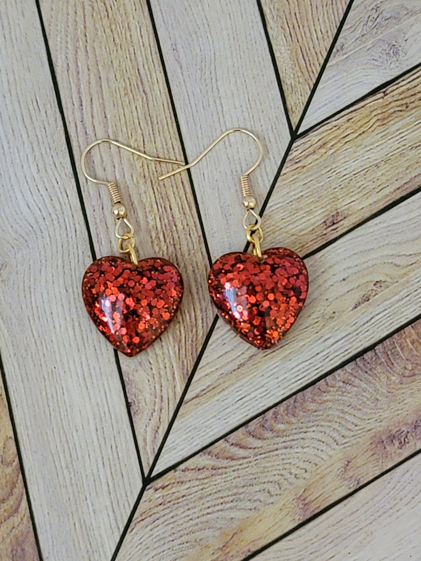 Red Heart's Valentine's cute dangle drop earrings, Valentine's jewelry for women, simple heart earrings, gifts for her