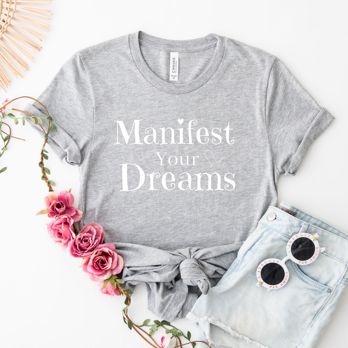 Manifest your dreams inspirational T-shirt,  motivational shirt, minimalist shirt, graphic tee for women, empowerment tshirt, positive tee