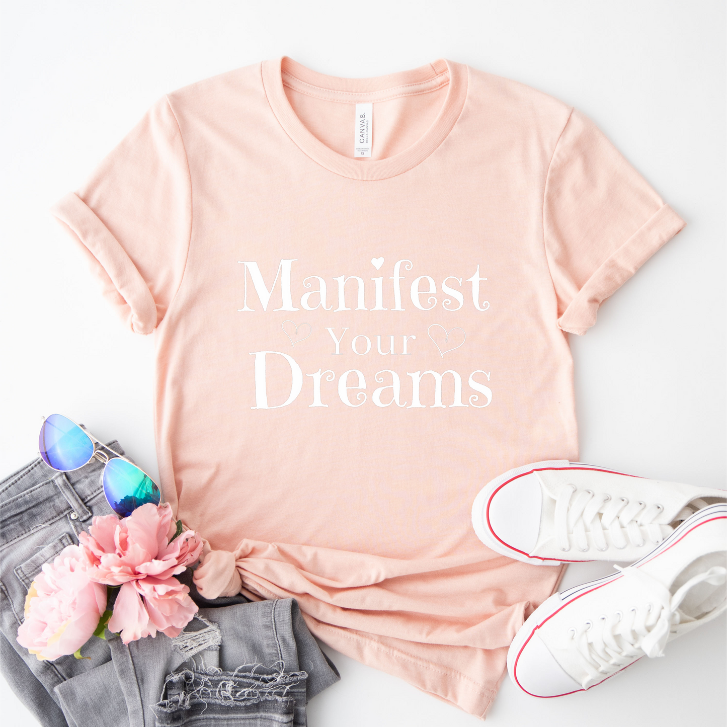 Manifest your dreams inspirational T-shirt,  motivational shirt, minimalist shirt, graphic tee for women, empowerment tshirt, positive tee